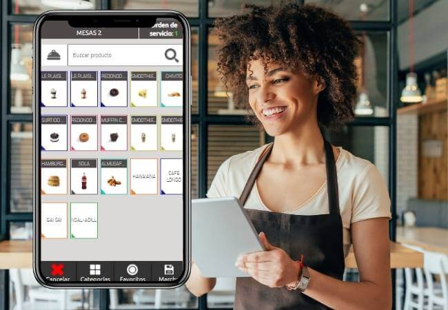 Gestión digital desde tu propio comandero Móvil samsung con pantalla de gestión de datos